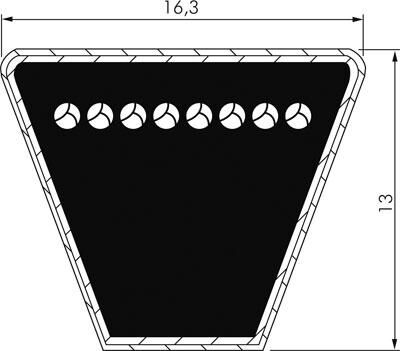 Schmalkeilriemen, DIN 7753/1, SPB 16,3x13, Ld=1.250mm