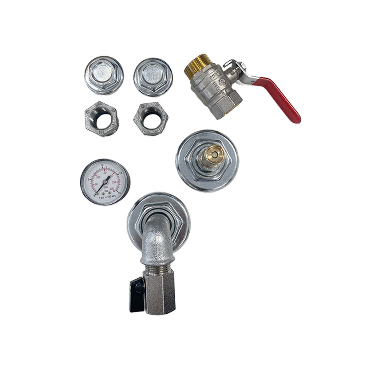 Druckluftbehälter 500 lt, 11 bar, Stahl verzinkt, AD 2000 mit Armaturensatz, 1830126069