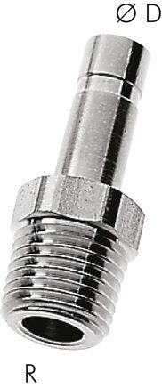 Gommino a vite R 1/4"-8mm nipplo push-in, serie acciaio inox