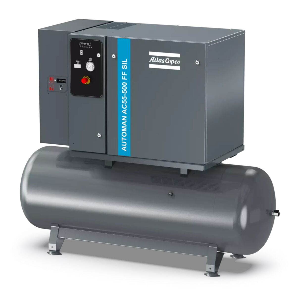 Compressore a pistoni Atlas Copco Automan AC55 FF-11 bar TM 500 D incl. essiccatore di refrigerante e serbatoio da 500 L