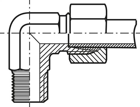 Winkel-Schneidringverschraub. R 1/8"-8 L (M14x1,5), 1.4571