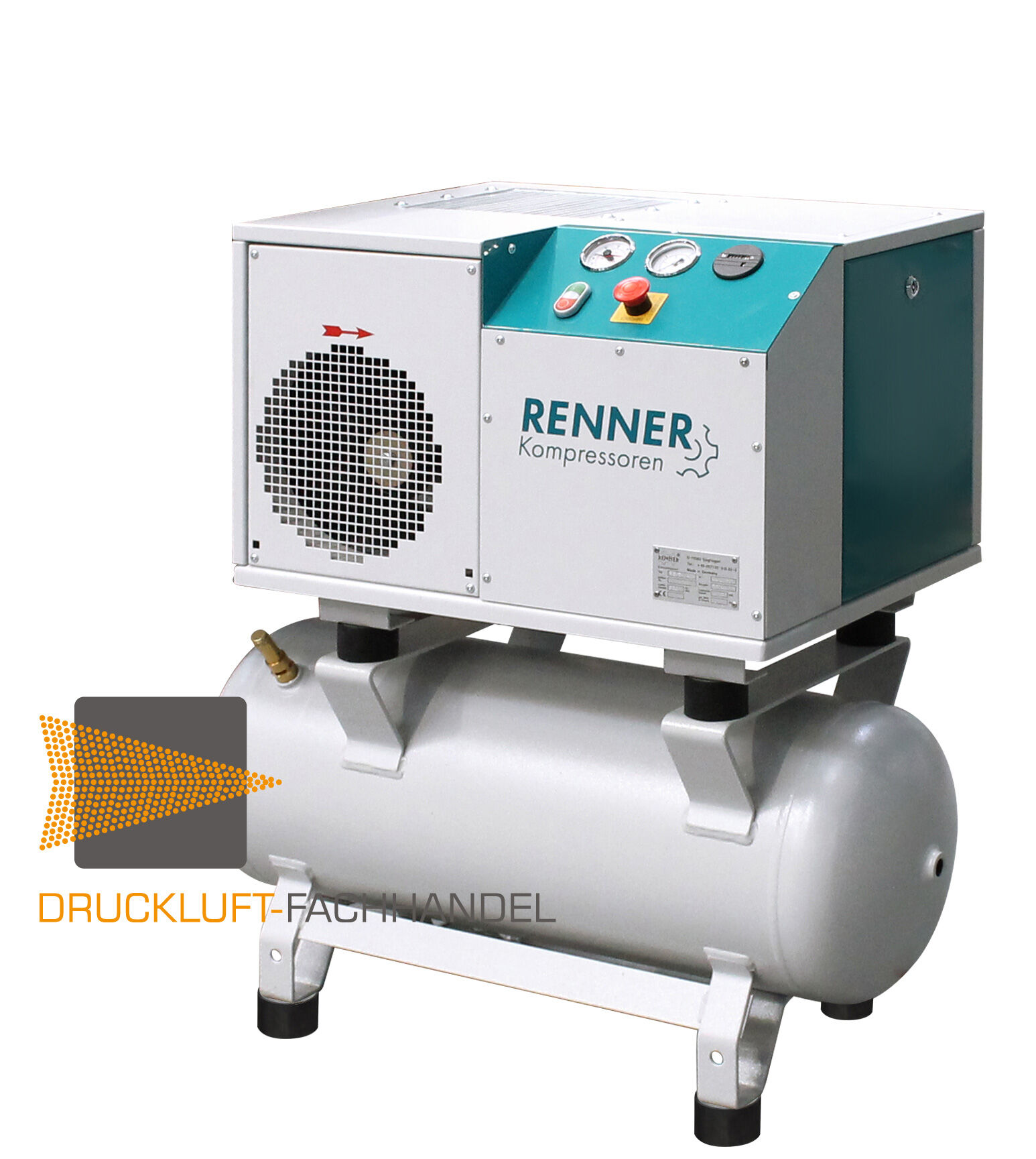 RENNER-Compressore RSD-B 4,0 con 90 L. Compressore a vite per serbatoi