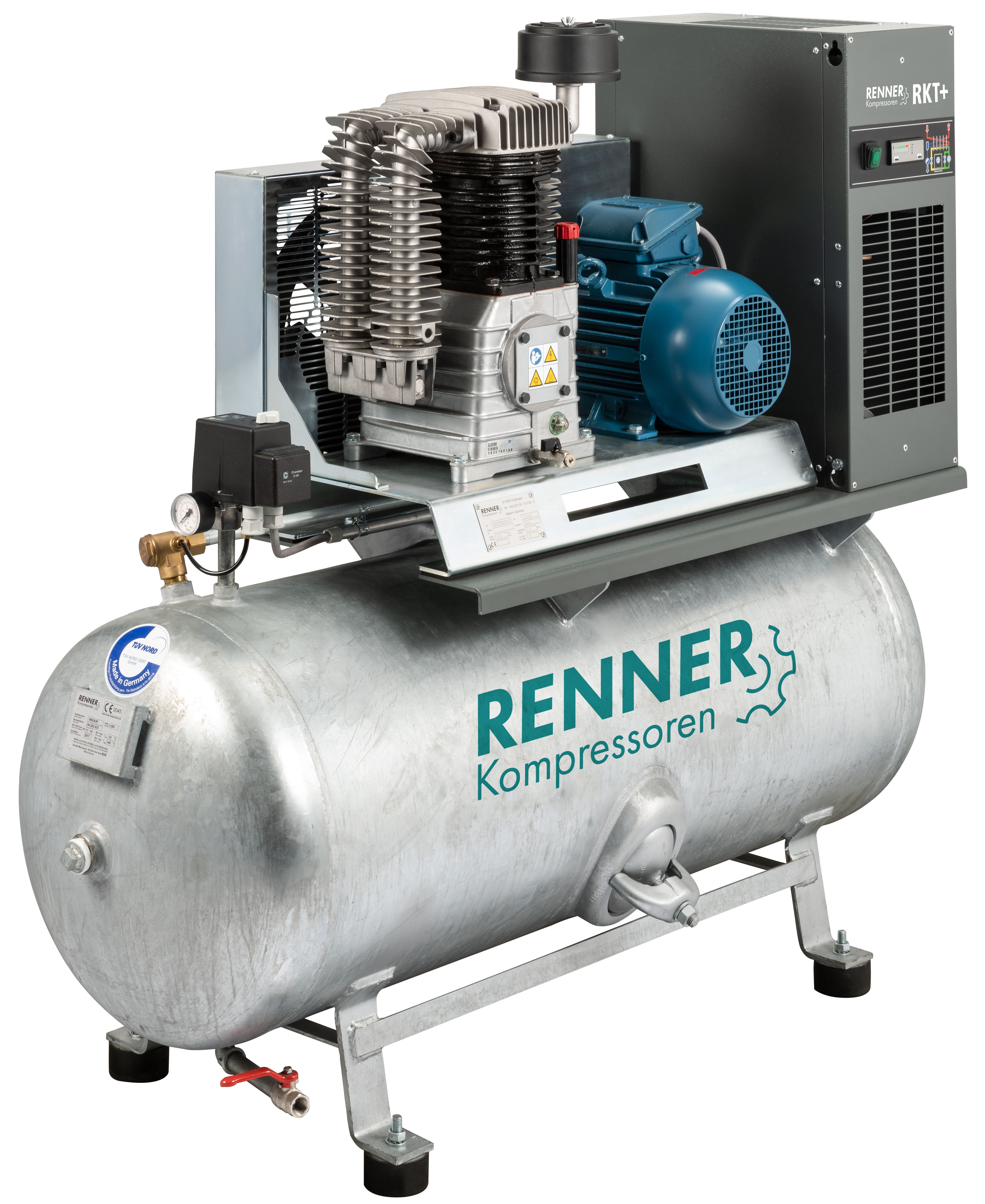 RENNER RIKO 700/250 KT Industrie-Kolbenkompressor 10 bar - verzinkter Behälter, Kältetrockner