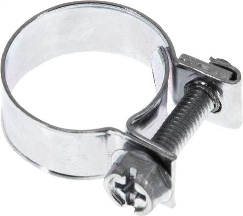 mini fascetta stringitubo da 9 mm, 17 - 19 mm, acciaio zincato (W1)