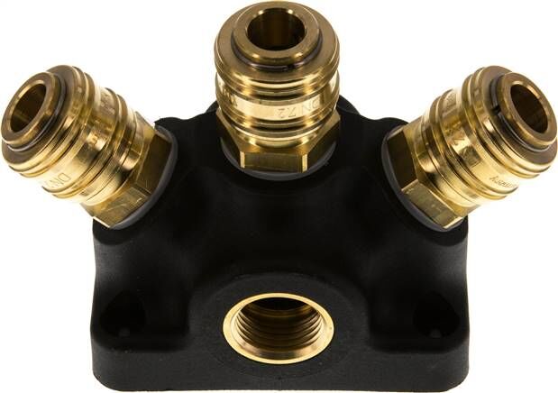Scatola a muro con G 1/2" (IT) e 3 attacchi rapidi standard NW7.2