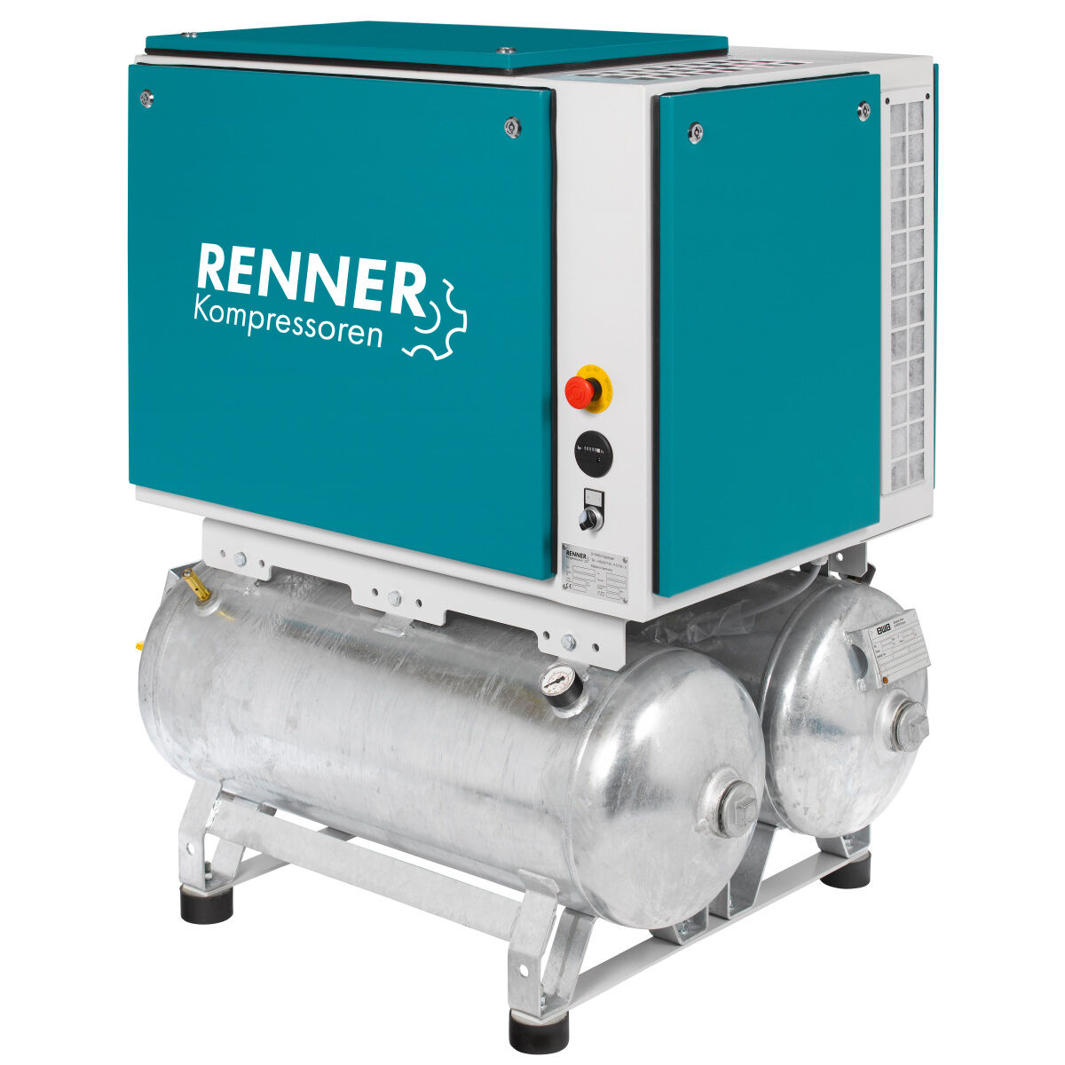 RENNER RIKO 700/2x90 S Industrie-Kolbenkompressor 10 bar - Behälter , zulassungsfrei, Schalldämmbox