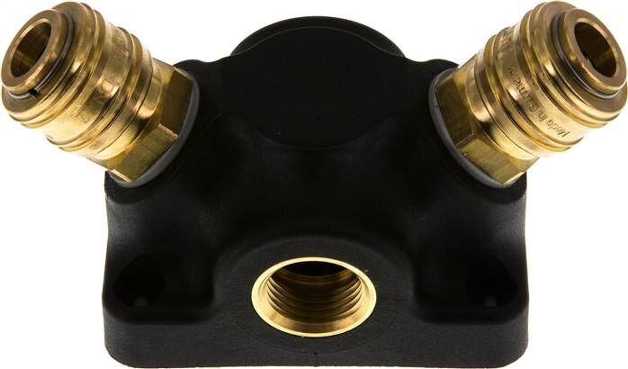 Cassetta a muro con G 1/2" (IT) e 2 attacchi rapidi standard NW7.2