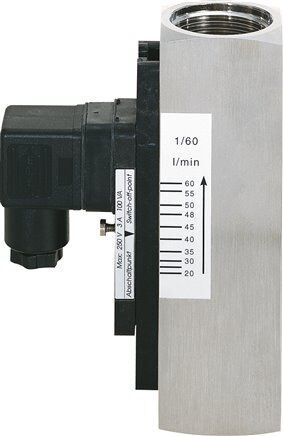 Monitor di flusso G 1" (IG), 30 - 90 l/min, 1.4571, per fluidi acquosi
