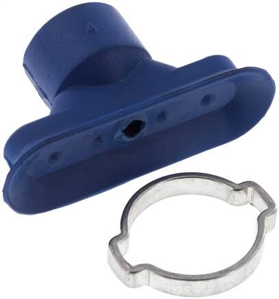 Ovalsauger, 45 x 15mm, Hub 3mm, Polyurethan (65A, blau)