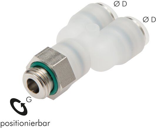 Connettore a Y push-in G 1/8"-4mm, IQS-PVDF, cilindrico