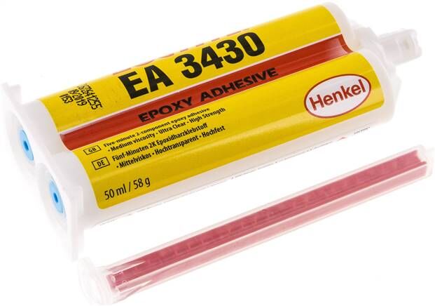 Adesivo epossidico 2K LOCTITE, doppia cartuccia da 50 ml (1:1, sistema A), 3430/50