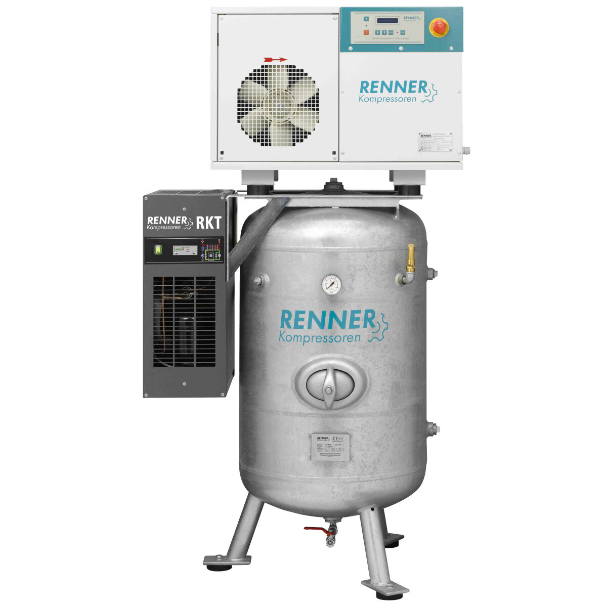 RENNER-Kompressor RSDK-B 2,2 ST auf 270 L. Behälter inkl. Kältetr. | Schraubenkompressor