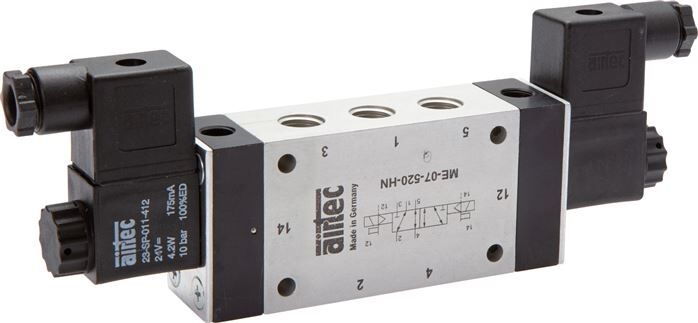 elettrovalvola a impulsi a 5/2 vie con connessione aria esterna, G 1/8" 230V
