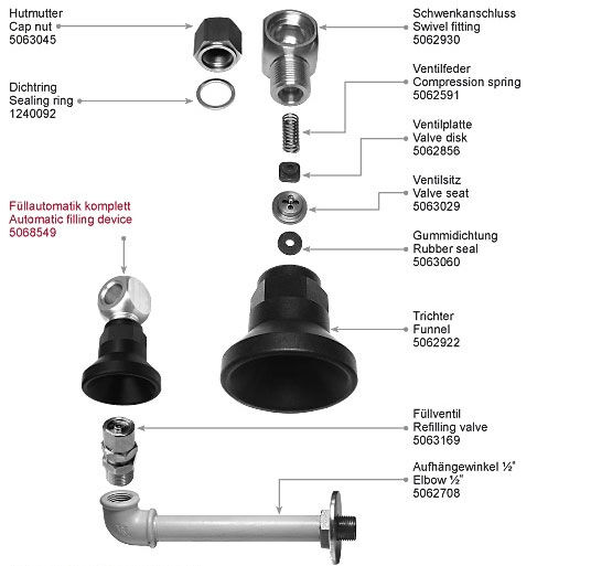 Nipplo completo per valvola auto Mahle Airfix 1 5114814