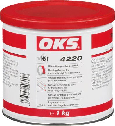 OKS 4220 - Grasso per cuscinetti ad alta temperatura (NSF H1), barattolo da 500 g