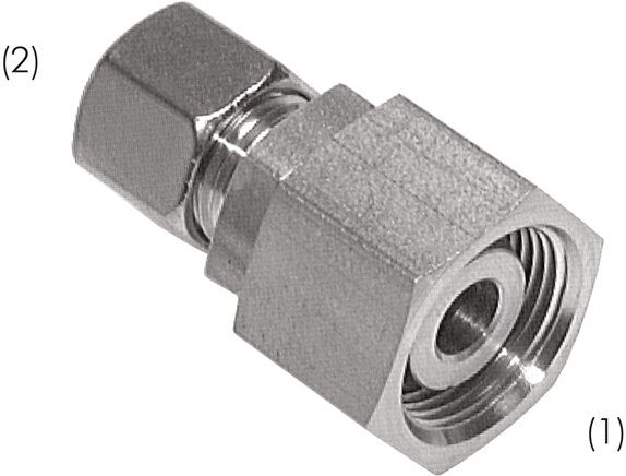 Insert de réduction 12 L-6 L (M12x1,5), 1.4571, avec cône d'étanchéité et joint torique