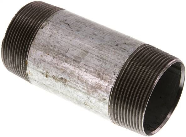 Nipplo doppio per tubi R 2"-120mm, tubo in acciaio ST 37 zincato