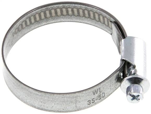 12mm Collier de serrage 35 - 50mm, acier galvanisé (W1) (NORMA)