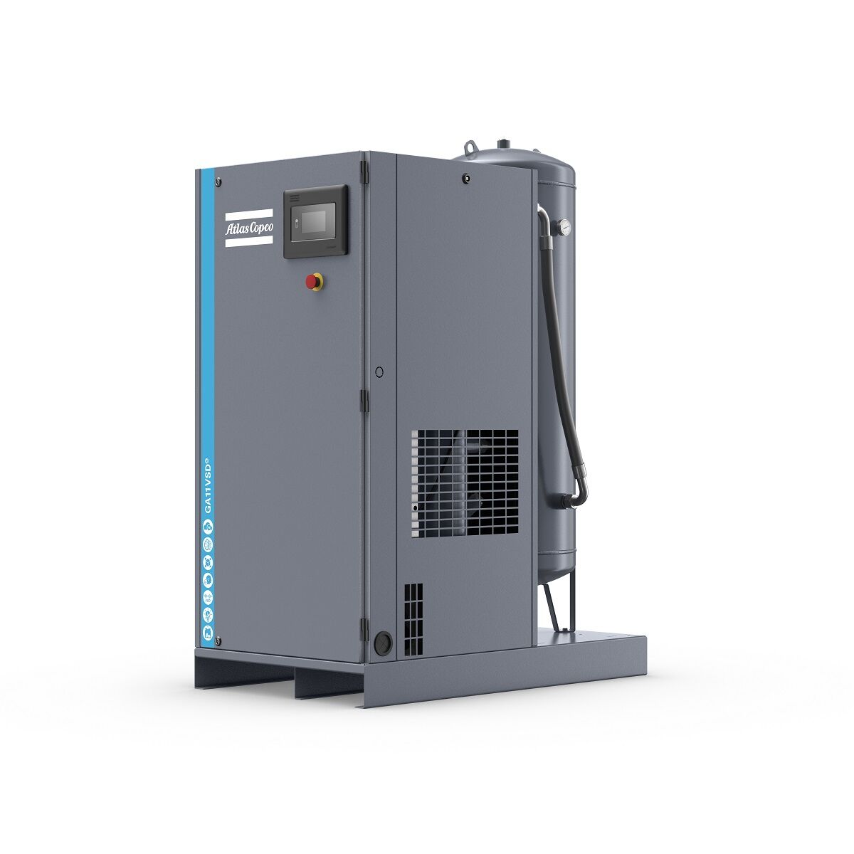 Compressore a vite Atlas Copco GA 5 VSD P a velocità controllata MEAC serbatoio di olio e aria compressa AD2000