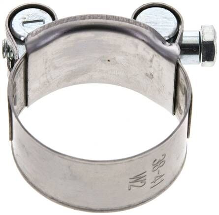 collier de serrage à boulon articulé Eco 20mm, 38 - 41mm, 1.4016 (W2)
