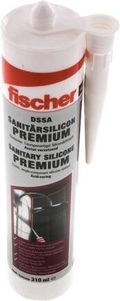Silicone sanitario FISCHER DSSA, bianco, cartuccia da 310 ml
