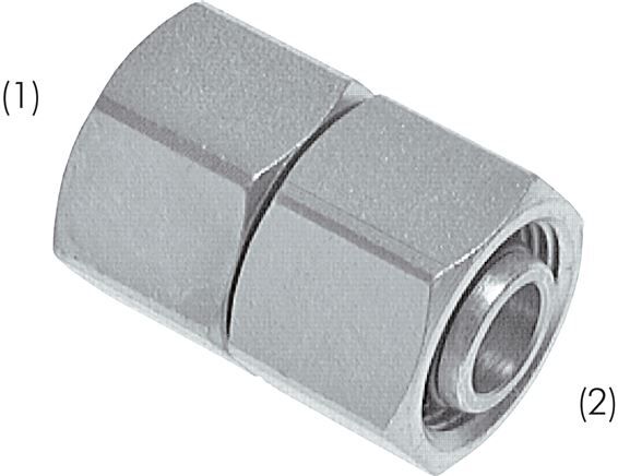 Gerader Verbinder 28 L-28 L, Stahl verzinkt, mit Dichtkegel und O-Ring