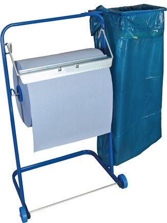 Supporto da pavimento per carta pulente fino a 40 cm di larghezza, mobile su ruote
