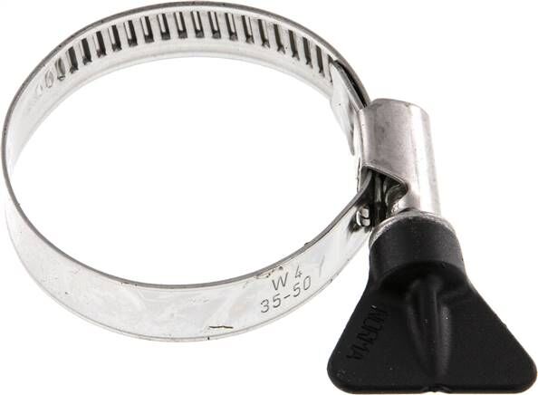 fascetta stringitubo da 12 mm 35 - 50 mm, 1.4301 (W4) (NORMA) con impugnatura ad alette