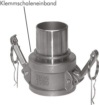 DIN/EN-Kamlock-Kupplung (C/CC) 32 (1-1/4")mm Schlauch, Edelstahl (1.4408)