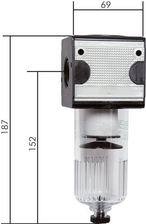 MULTIFIX Filter, G 3/4", Baur. 2, Metallbehälter mit Sichtrohr, Metallbehälter