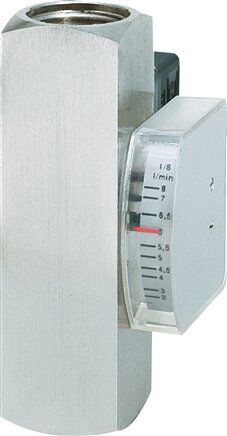 Misuratore/monitor di portata, 0,1 - 0,8 l/min, ottone nichelato