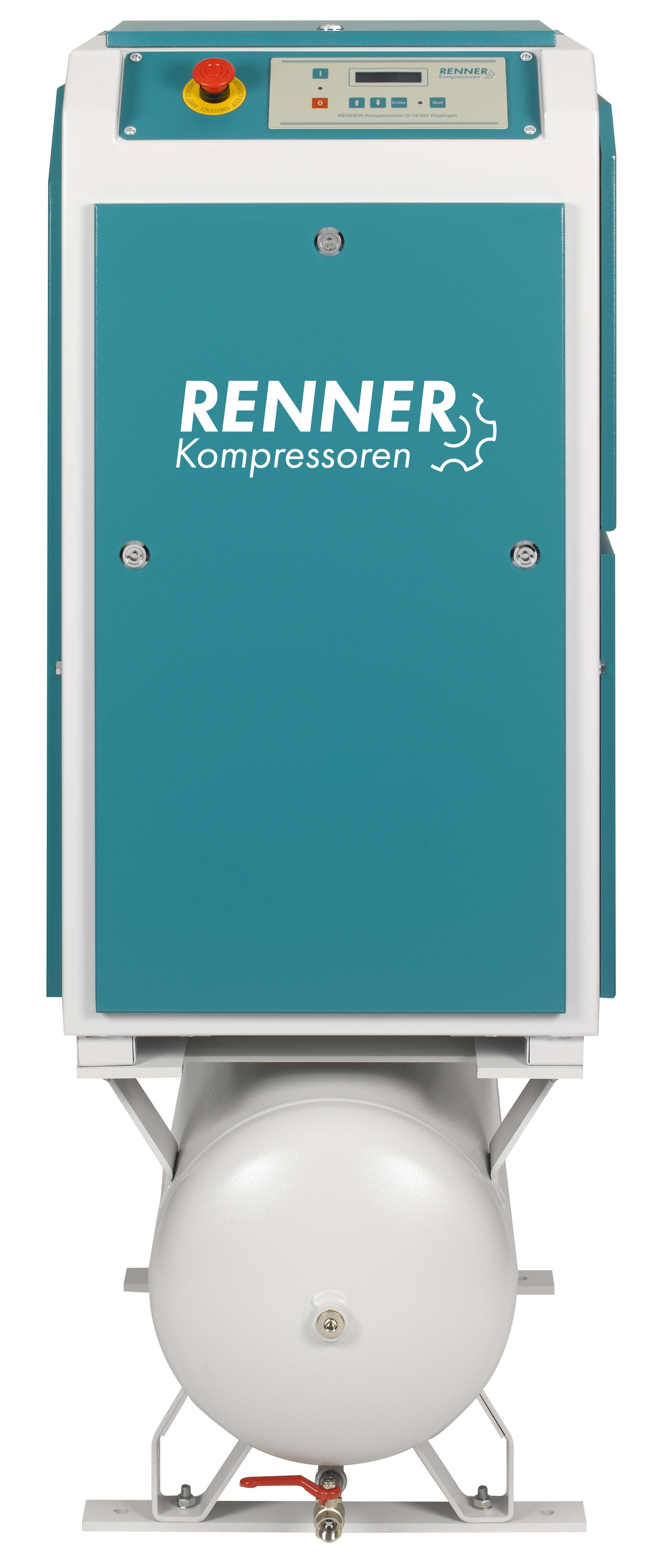 RENNER-Kompressor RSDF-PRO 5,5 auf 90 Liter Behälter- frequenzgeregelter Schraubenkompressor