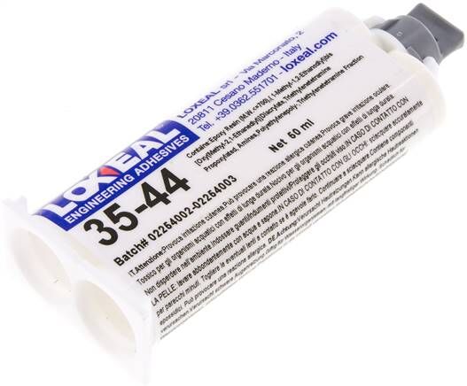 Adesivo bicomponente LOXEAL, doppia cartuccia da 50 ml (1:1, Sistema B), 35-44/50