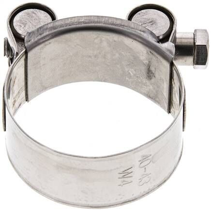 collier de serrage à boulon articulé Eco 20mm, 40 - 43mm, 1.4301 (W4)