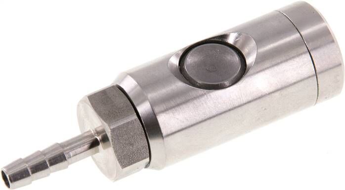 Innesto di sicurezza a pulsante (NW7.2), fessura da 6 (1/4")mm, acciaio inox