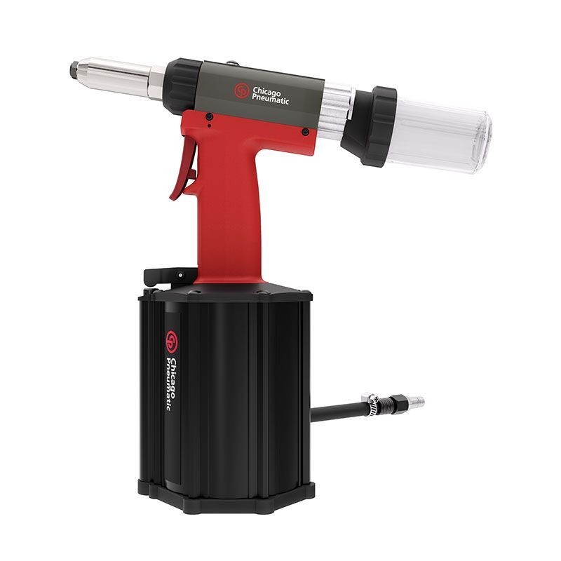 Pistola di rivettatura pneumatica Chicago Pneumatic, rivetti ciechi in acciaio fino a 6,4 mm e rivetti BULB fino a 7,8 mm
