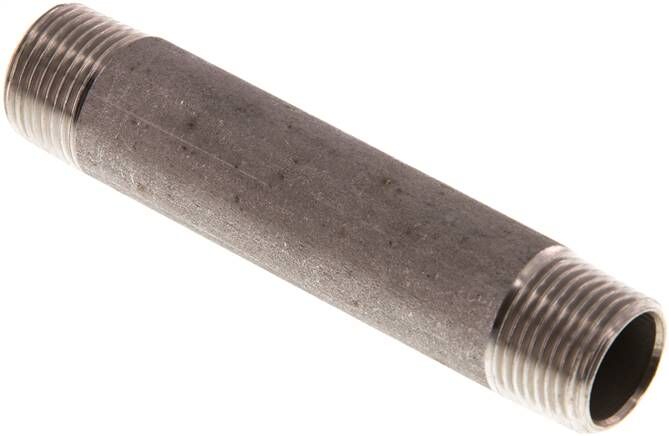 Nipplo doppio per tubi R 3/8"-80mm, 1.4571