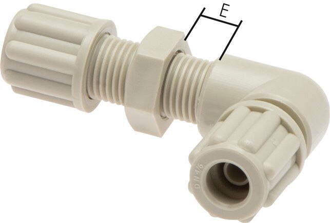 Winkel-Schott-Verschraubung 12x9mm, Polypropylen