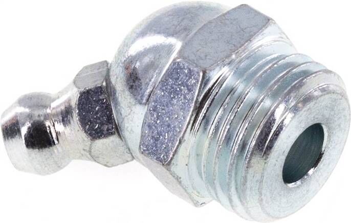 Ingrassatore conico 45°, R 1/4", acciaio zincato (esagonale)