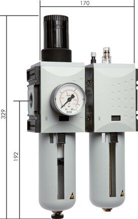 Unità di manutenzione FUTURA, 2 pezzi, G 1", 0,5 - 10 bar, Baur.4, scarico condensa automatico (chiuso senza pressione)