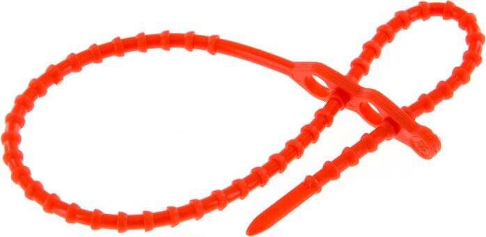 Lösbarer Kabelbinder, 320mm, 2 Befestigungsaugen, rot