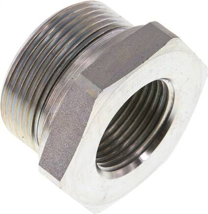 Riduttore idraulico G 1-1/2"(AG)-G 1"(IG), acciaio zincato, guarnizione in elastomero