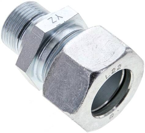 Serratura ad anello tagliente diritta M 22x1,5-22 L (M30x2), acciaio zincato, guarnizione FKM