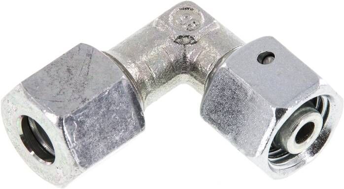 Einstellb. Winkel-Schneidringverschr. 8 L (M14x1,5), Stahl verzinkt, mit Dichtkegel und O-Ring