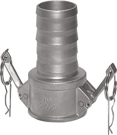 Raccordo Kamlock (C) Tubo da 25 (1")mm, acciaio inox (1.4408)