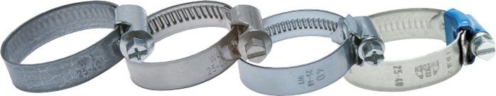 12mm Schlauchschelle 60 - 80mm, Stahl verzinkt (W1) (ABA)