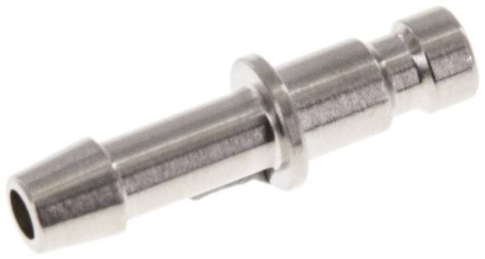 Kupplungsstecker (NW2,7) 4mm Schlauch, Messing vernickelt