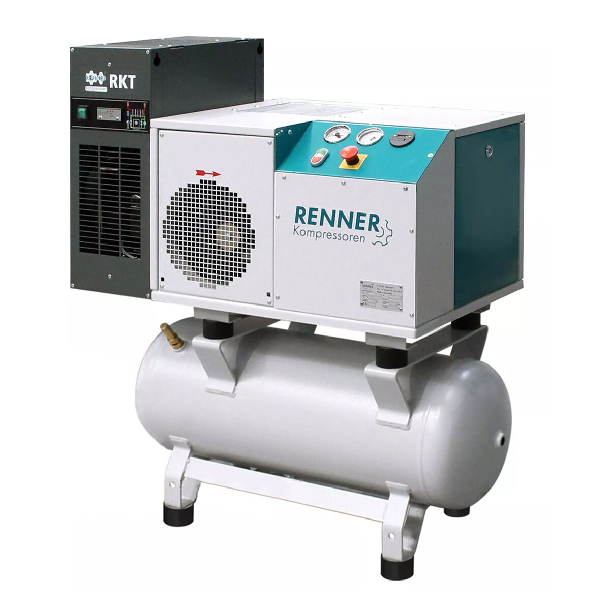 RENNER-Compressore RSDK-B 4,0 con serbatoio ed essiccatore da 90 l. Serbatoio ed essiccatore | compressore a vite