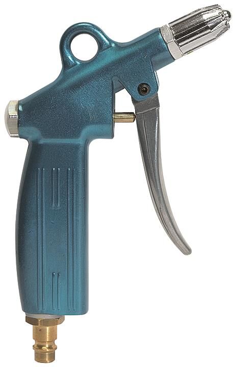 Pistola di soffiaggio in alluminio - linea di soffiaggio - anodizzata blu / ugello silenziatore standard NW 7.2 115710