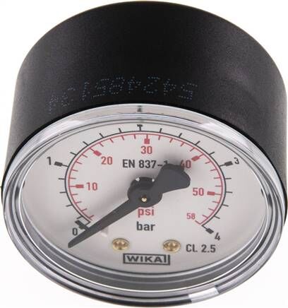 Manometer waagerecht (KU/Ms), 50mm, 0 - 4 bar, G 1/8"
